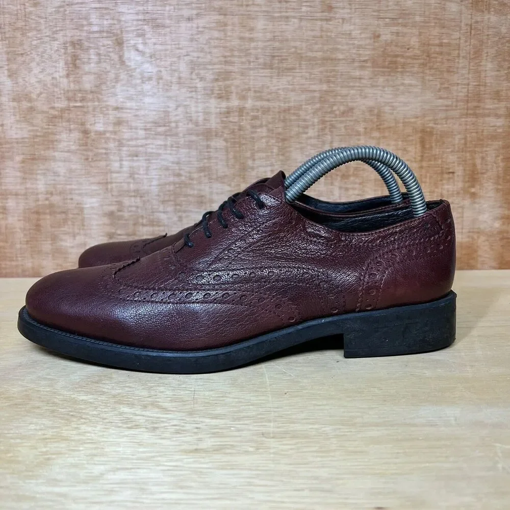 Boemos Made In Italy Men’s Size 7.5 US, 40 EU Brown Leather‎ Derby Wingtip Shoes
